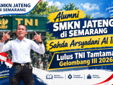 Alumni SMKN Jateng di Semarang Sahda Arsyadani Al Ilma Lulus TNI Tamtama Gelombang III 2026